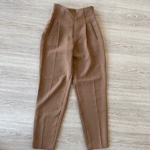 Aritzia Wilfred high rise work pants in saddle